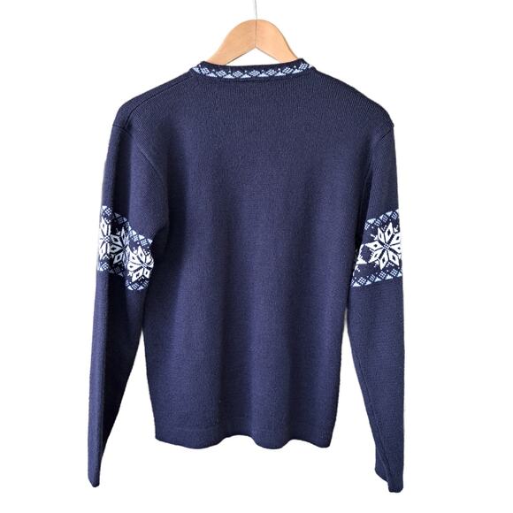 Meister 1/4 Zip Wool Blend Sweater Size Medium Nordic Snowflake - Picture 9 of 9